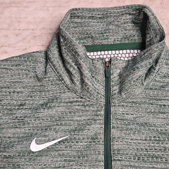 Nike Women's Dri-fit Heather Green Half-Zip Pullover - Picture 2 of 10